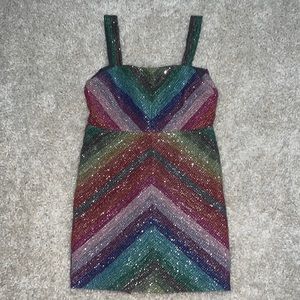 Saylor rainbow sequin dress